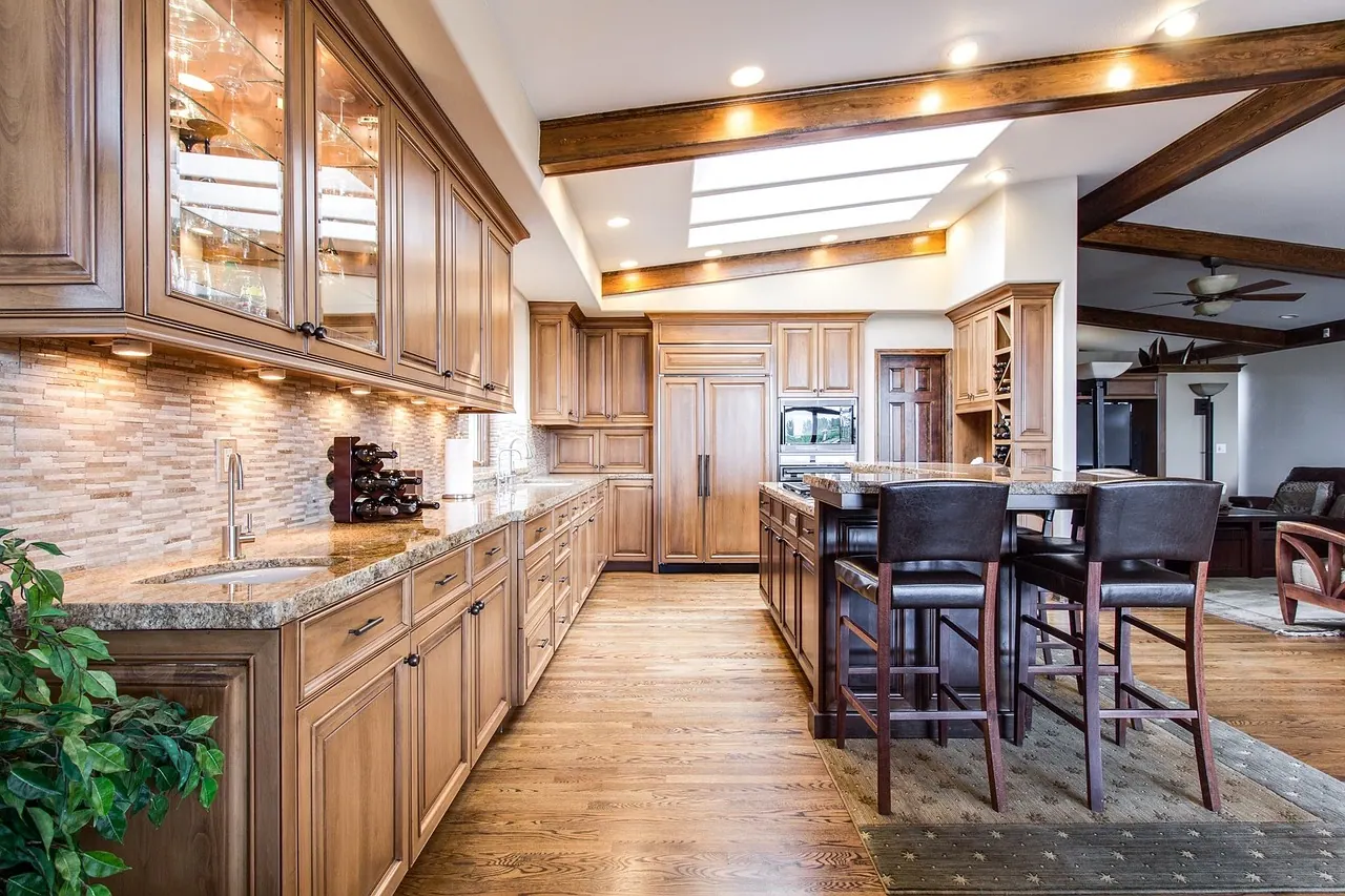 kitchen, dining, interior, home, room, interior design, modern, furniture, architecture, wood, floor, luxury, decor, decoration, real estate, bright, counter, style, contemporary, 