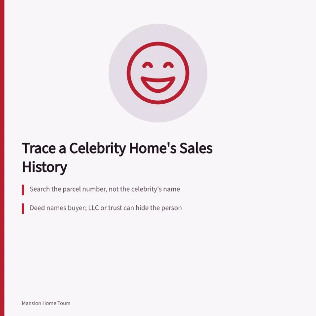 Card: tracing celebrity home sales history through county recorder deeds. Reading a Celebrity Home's Sales History Without Assumptions