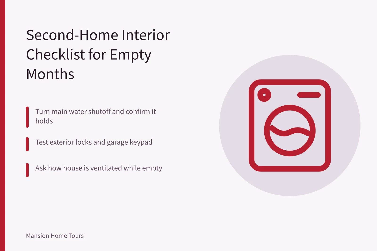 Checklist for second-home interior maintenance and shutoff valves. Celebrity Vacation Home Interiors: What Second-Home Buyers Should Notice
