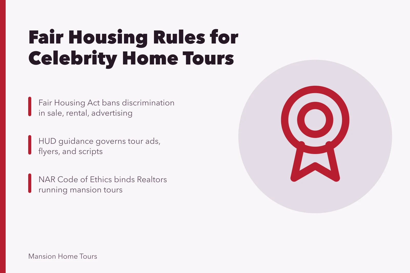 Fair Housing Act rules for celebrity home tours and real estate compliance. Fair Housing Act rules for touring United States celebrity homes