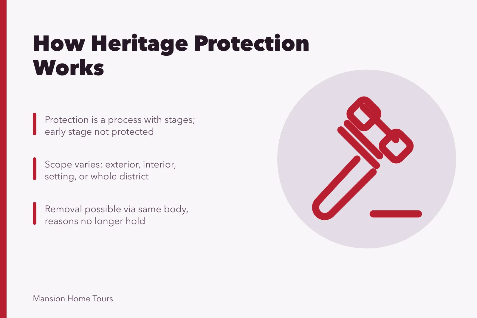 Heritage protection process: designation stages, scope, and removal. International homes sales for the careful reader