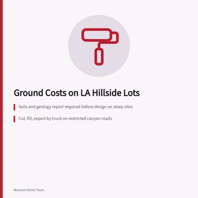 Hillside lot costs: soils report, earthwork, retaining walls, drainage, brush clearance. 5 pointers on los angeles homes prices that hold up