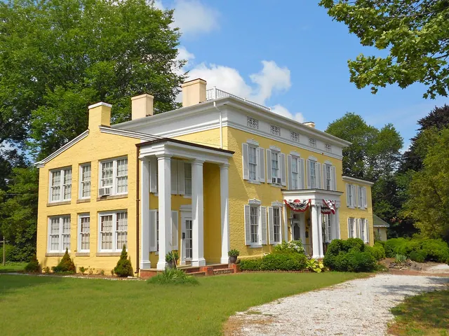 mansion, nature, house, home, delaware, sky, clouds, architecture, outside, spring, summer, lawn, yard