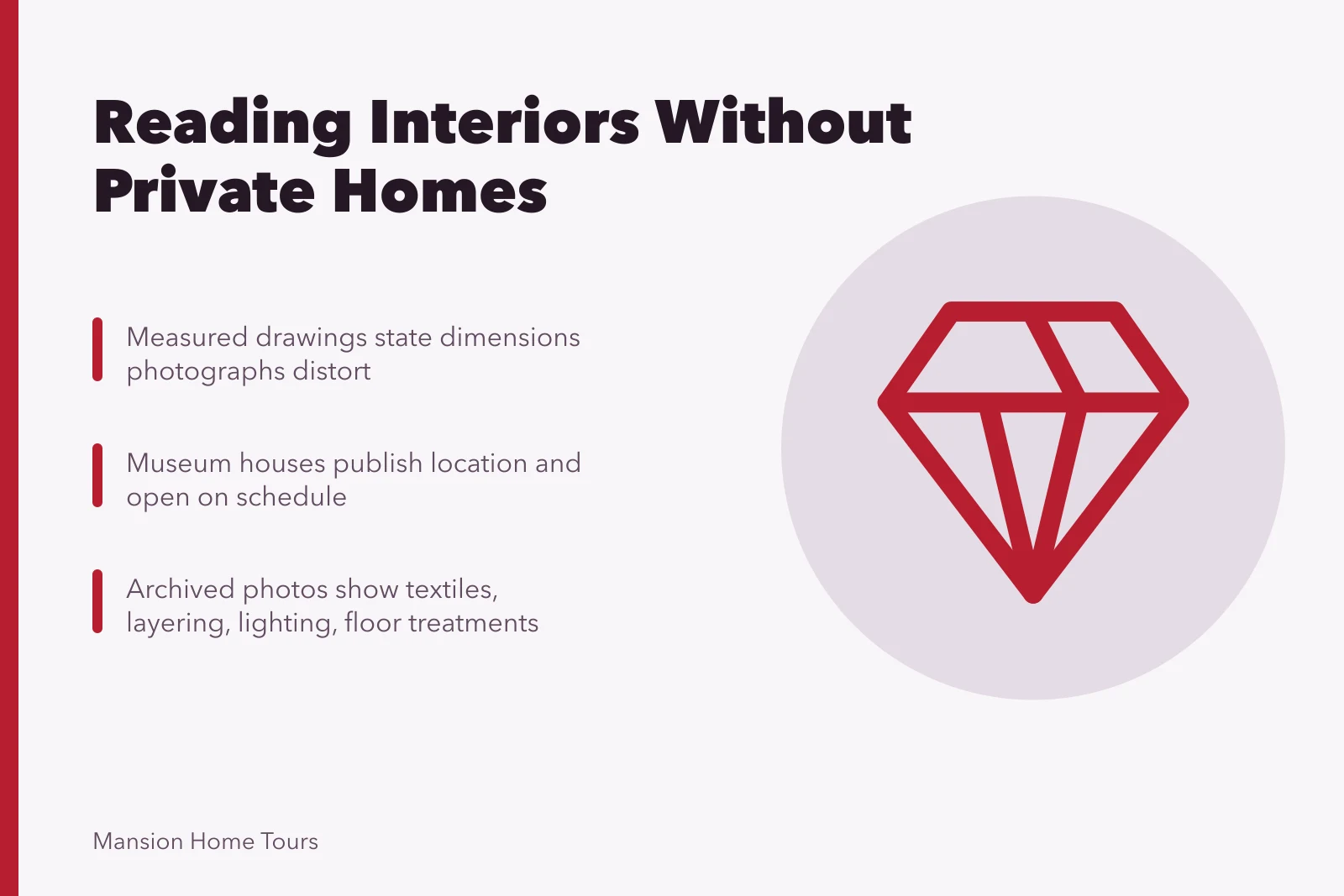 Measured drawings, museum rooms and archived photos as interior evidence. How to make sense of privacy-safe celebrity maps interiors