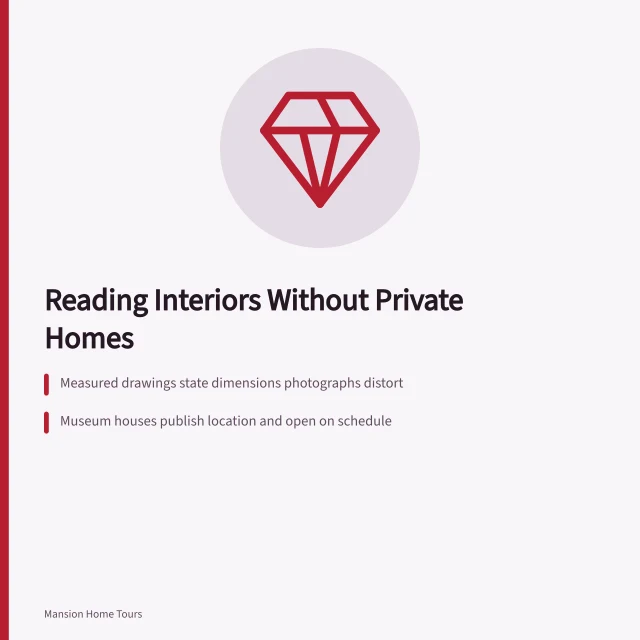 Measured drawings, museum rooms and archived photos as interior evidence. How to make sense of privacy-safe celebrity maps interiors