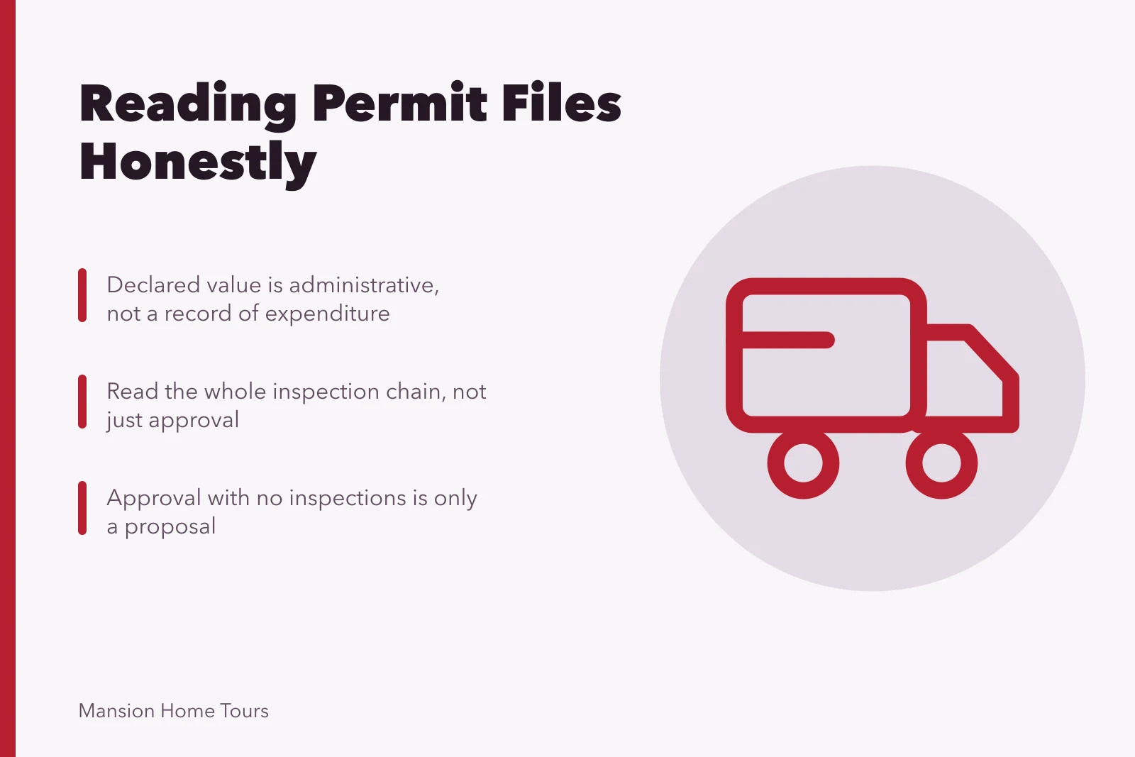 Permit file with inspection records and declared value fields. A working brief on purchases and sales prices for 2027