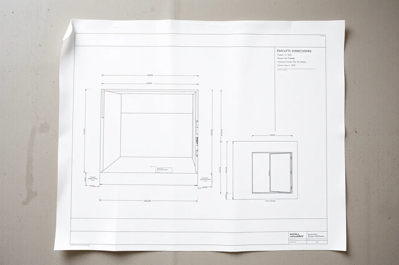 Measured drawing sheet showing room plan, wall section and dimensions (How to make sense of privacy-safe celebrity maps interiors)