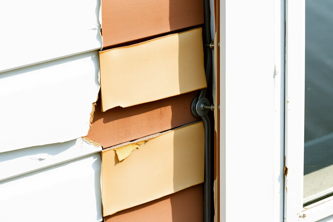 Wall cladding cutaway showing drainage plane, fasteners, and window flashing (Vacation homes list: signal versus noise)
